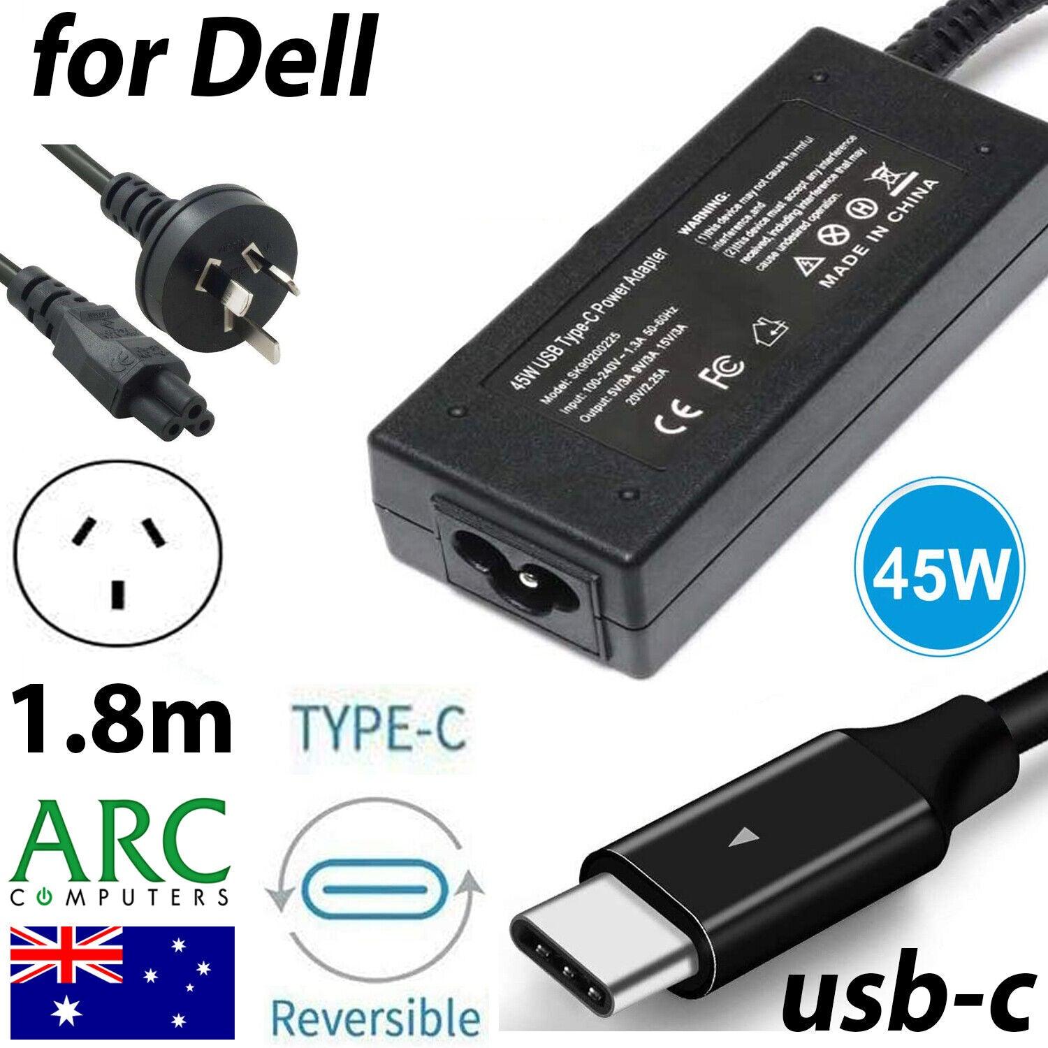 Laptop Charger AC 45W USB C Type C Adapter Dell XPS 13-9370/80 Latitude 13-7370 - BESTA